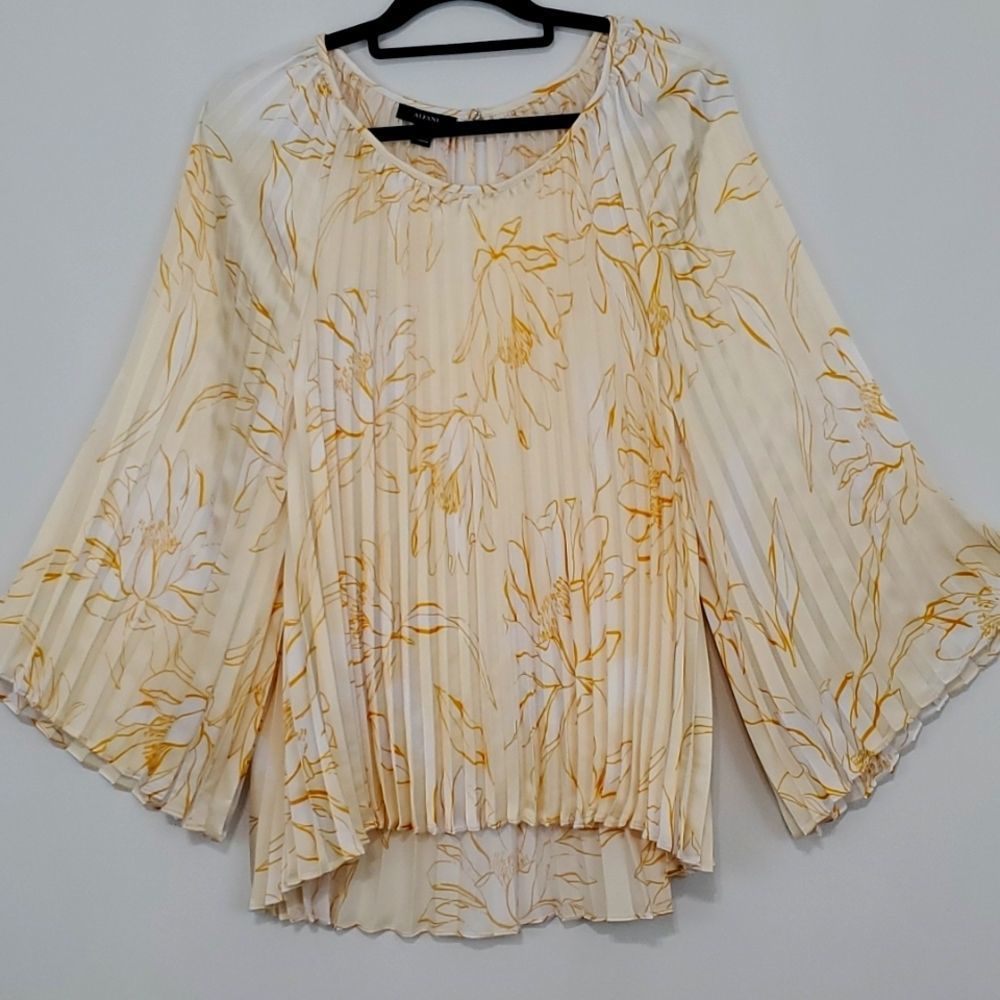 Alfani Plus‎ Size Printed Pleated Top, Created For Macy's In Lily Floret …